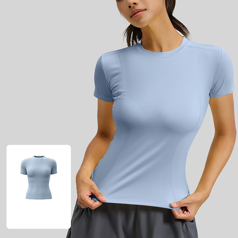 Women Slim Fit Yoga T-Shirt Qu - T Shirt Tight Fit ulasan dan harga