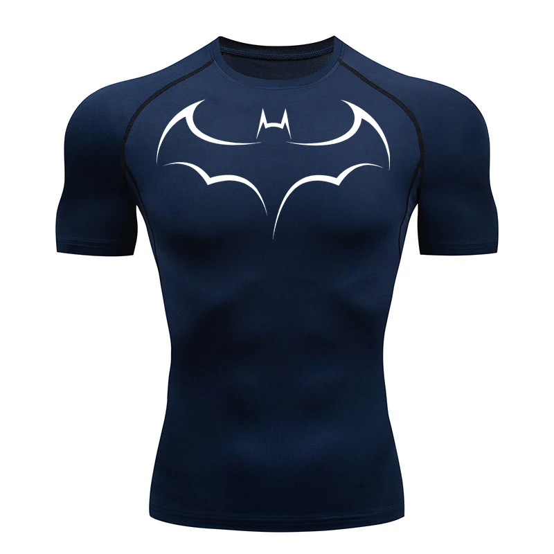 Bat Printed Men's Tight T-Shir - T Shirt Tight Fit ulasan dan harga